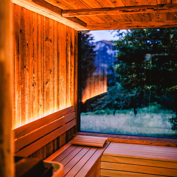 Panorama-Sauna mit Ötscherblick