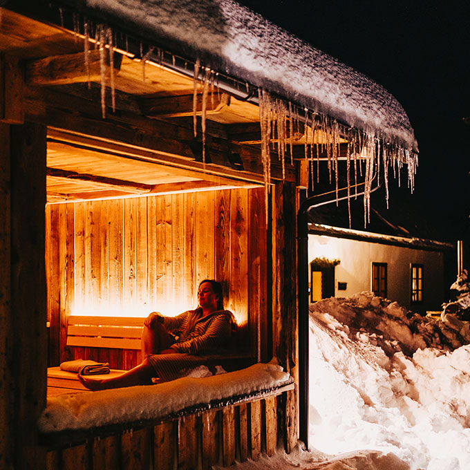 Panoramasauna im Winter