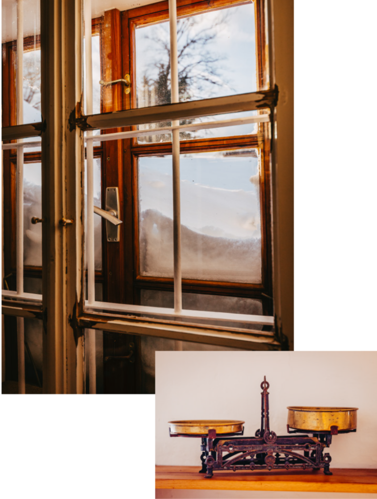 Collage Bauernhaus alt Fenster